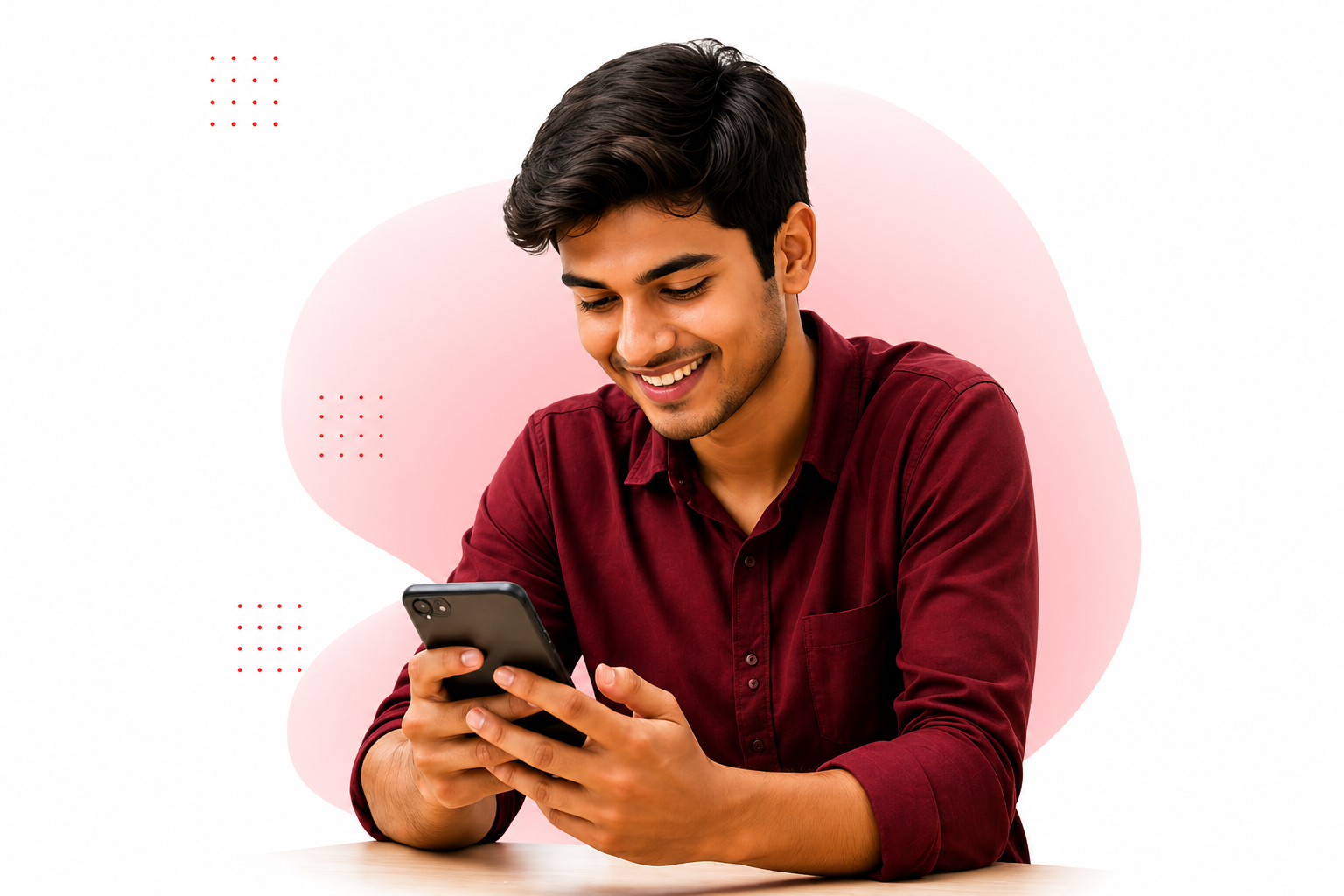 Student using app